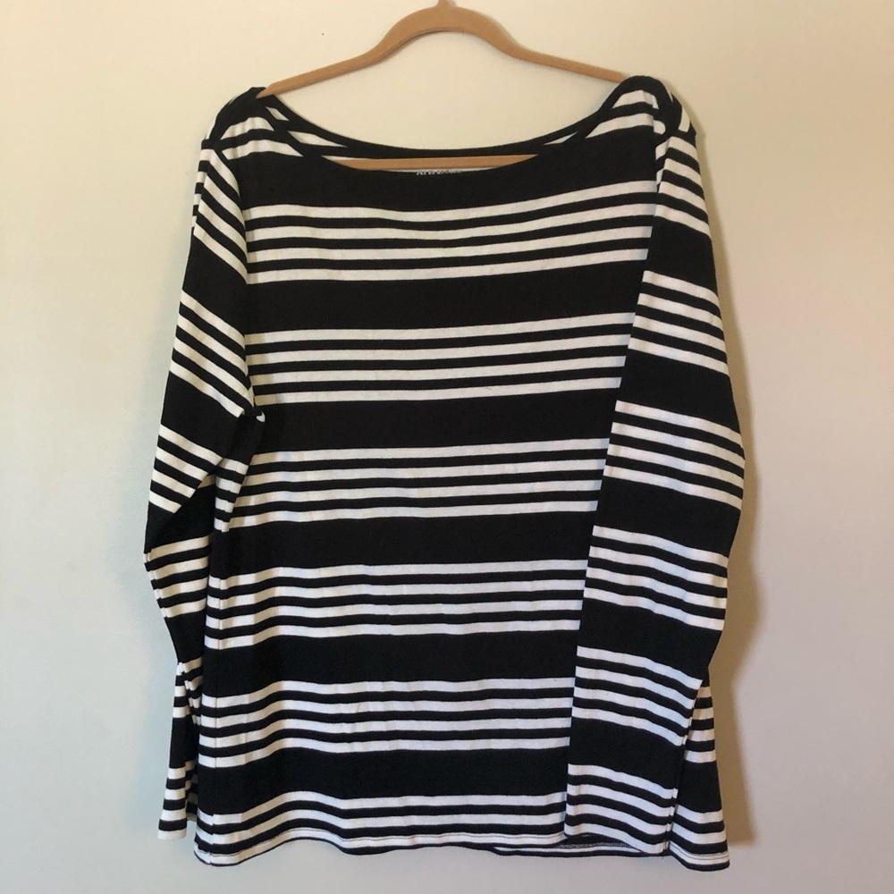 Old Navy XXL Boatneck Striped Long Sleeve Shirt